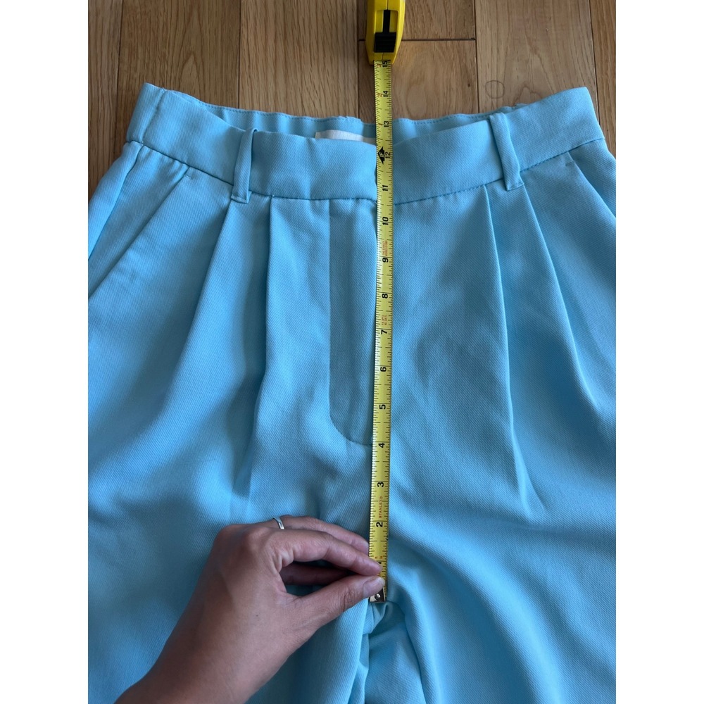 Abercrombie & Fitch Sloan Tailored Trousers Wide Leg High Rise Light Blue Size 4 - Picture 6 of 9